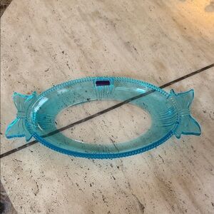 Marquise Aqua Blue Decorative Glass Tray